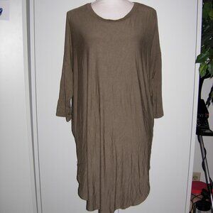 Anna Lane Olive Green Oversized T-Shirt Dress L